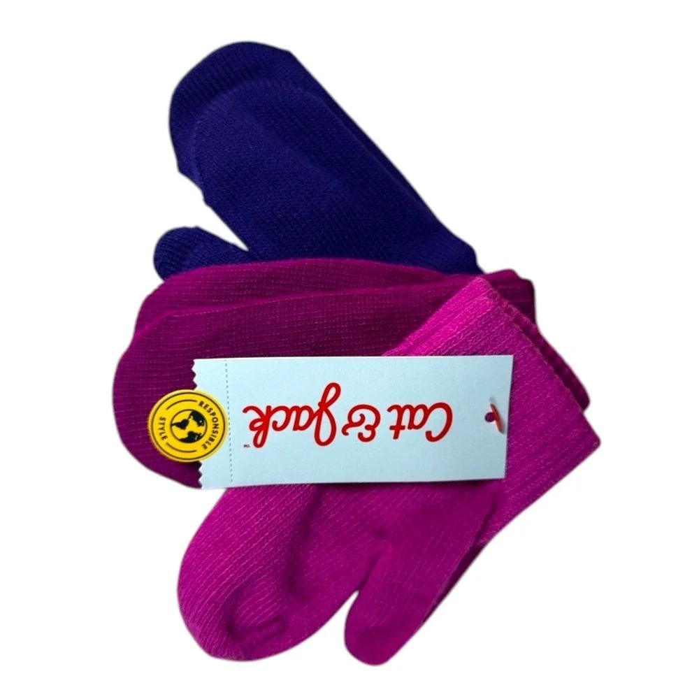 NWT Kids 3-Pack Mittens - Magenta‎ & Navy size 2T - 5T Toddler mitten Set